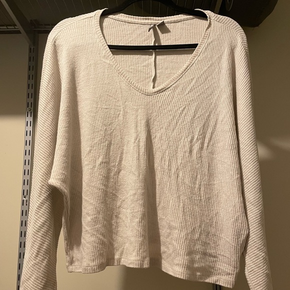 Ivory Rib Knit Dolman Sweater - Picture 1 of 3